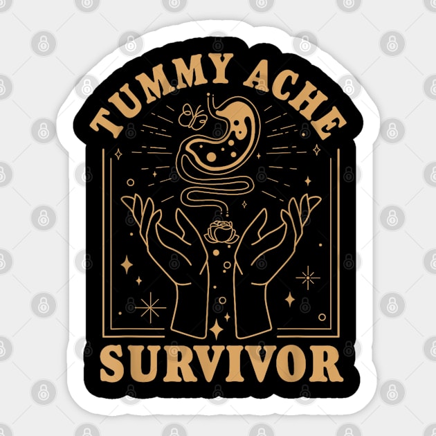 Funny Tummy Ache Survivor Sticker by Palette Harbor